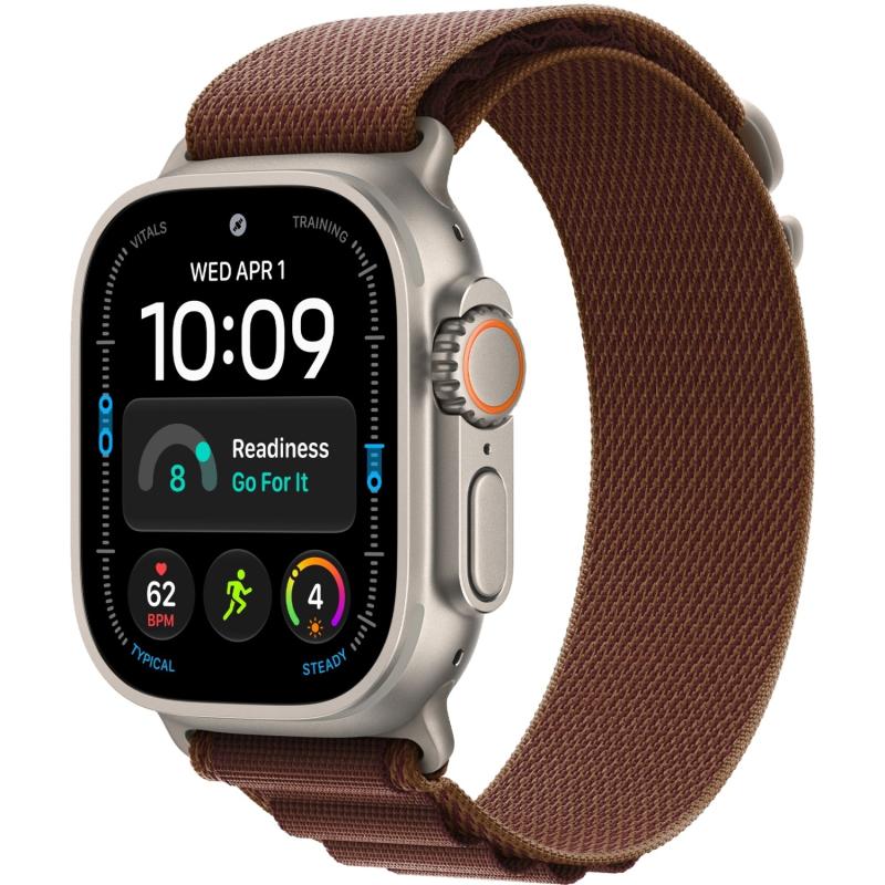 Apple Watch Ultra 4 49 mm Natural Titanium Case with Burgundy Alpine Loop M