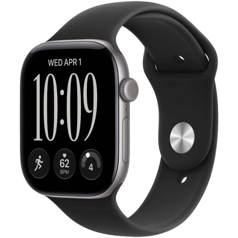 Apple Watch Series 12 46 mm Space Gray Case with Black Sport Band S/M