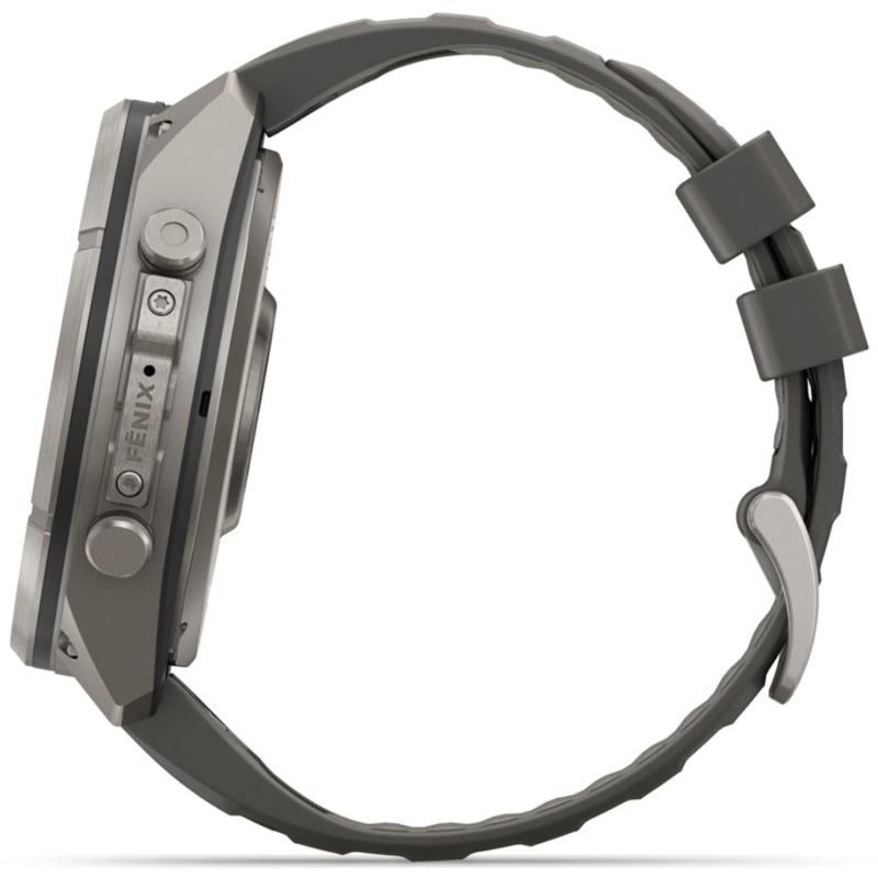 Смарт-часы Garmin Fenix 9 Pro 51 mm Solar Titanium with Pebble Gray/Silver Gray Silicone Band