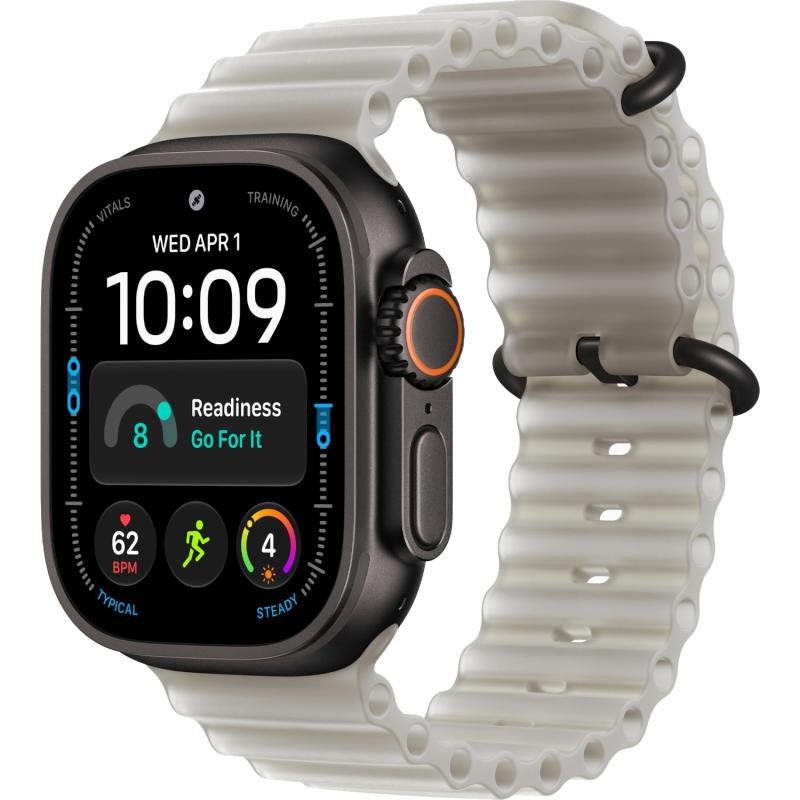 Apple Watch Ultra 4 49 mm Black Titanium Case with Translucent Gray Ocean Band M