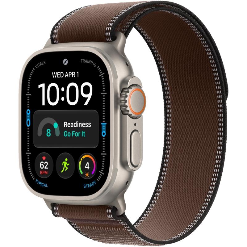 Apple Watch Ultra 4 49 mm Natural Titanium Case with Dark Umber Trail Loop M/L