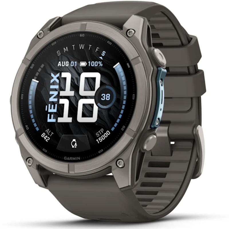 Смарт-часы Garmin Fenix 9 51 mm Amoled Titanium with Pebble Gray Silicone Band