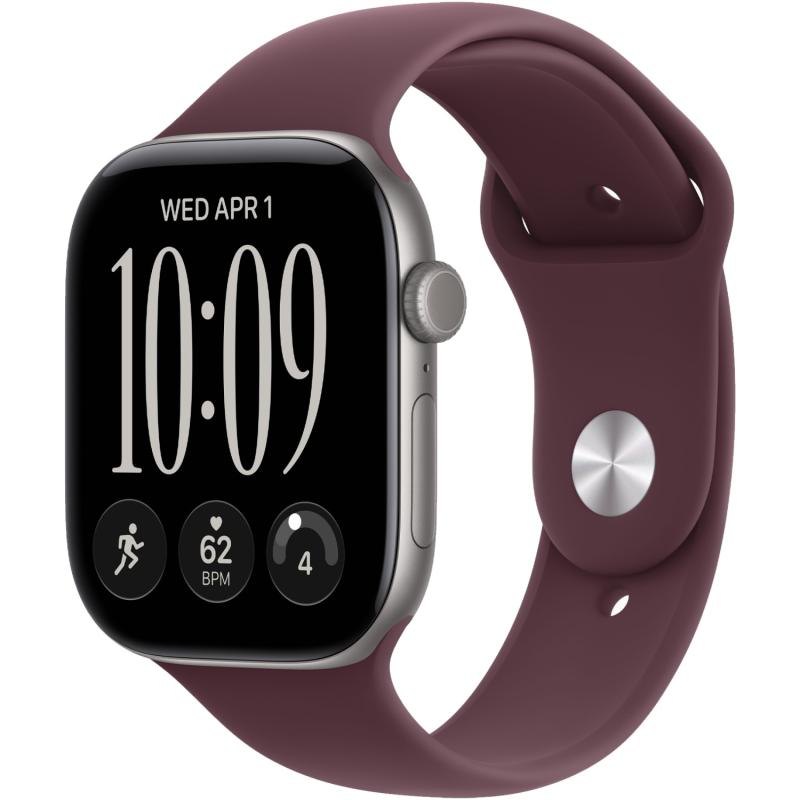 Apple Watch Series 12 46 mm Space Gray Case with Burgundy Sport Band M/L