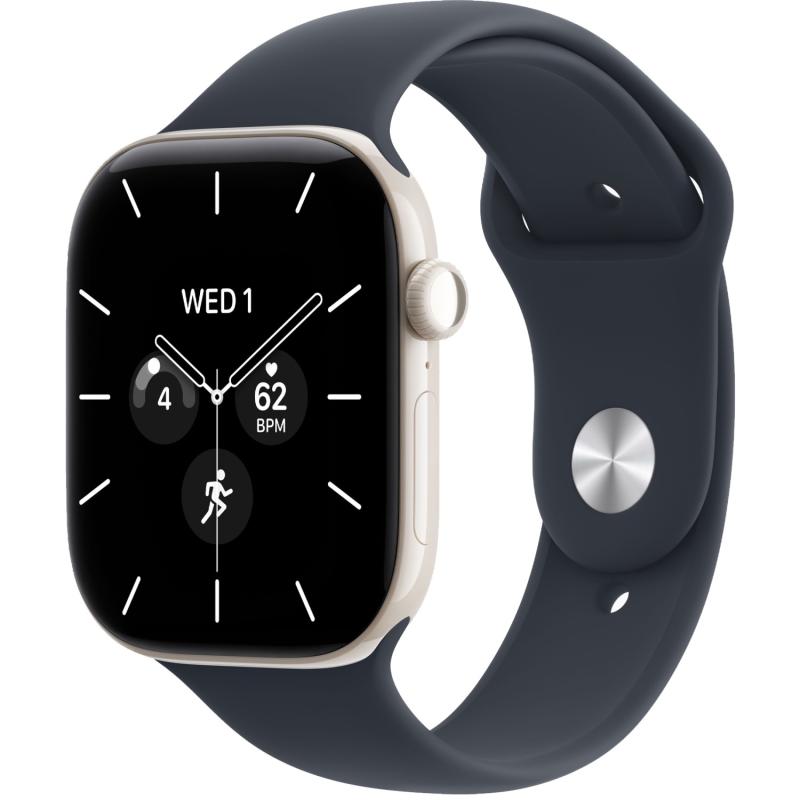 Apple Watch Series 12 42 mm Pearl White Ceramic Case with Navy Blue Sport Band S/M