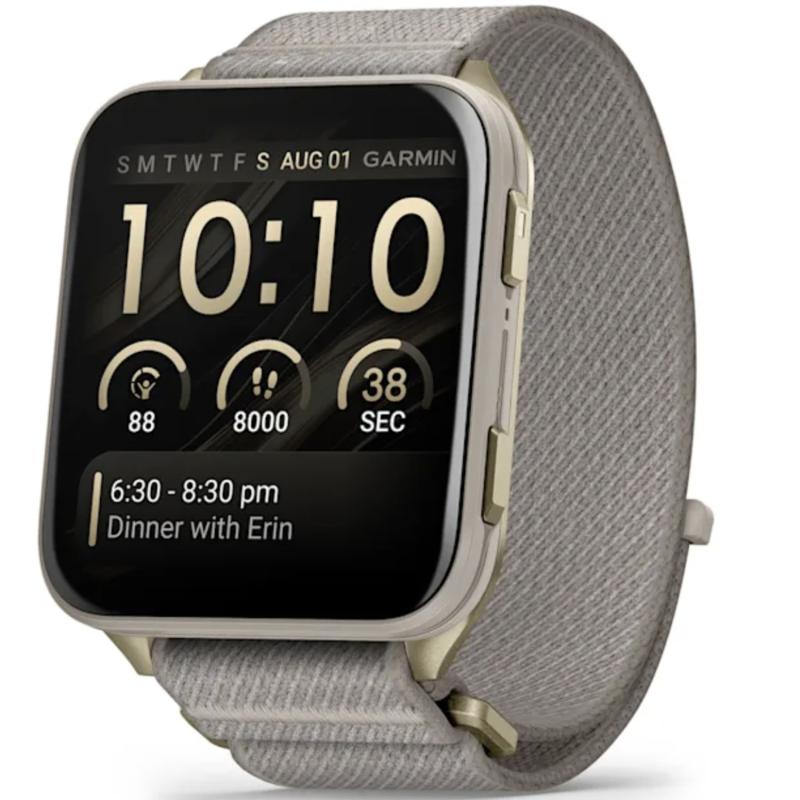 Смарт-часы Garmin Venu X1 Soft Gold Titanium Caseback and French Gray Nylon Band