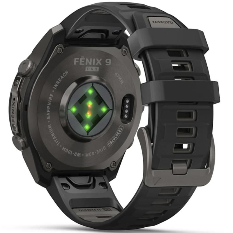 Смарт-часы Garmin Fenix 9 Pro 43 mm Amoled Carbon Gray DLC Titanium with Black/Pebble Gray Silicone Band