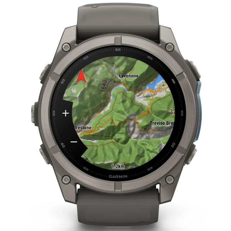 Смарт-часы Garmin Fenix 9  43 mm Amoled Titanium with Pebble Gray Silicone Band