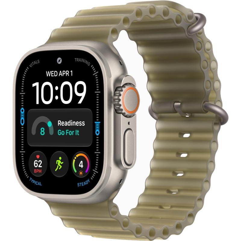 Apple Watch Ultra 4 49 mm Natural Titanium Case with Translucent Kelp Ocean Band S