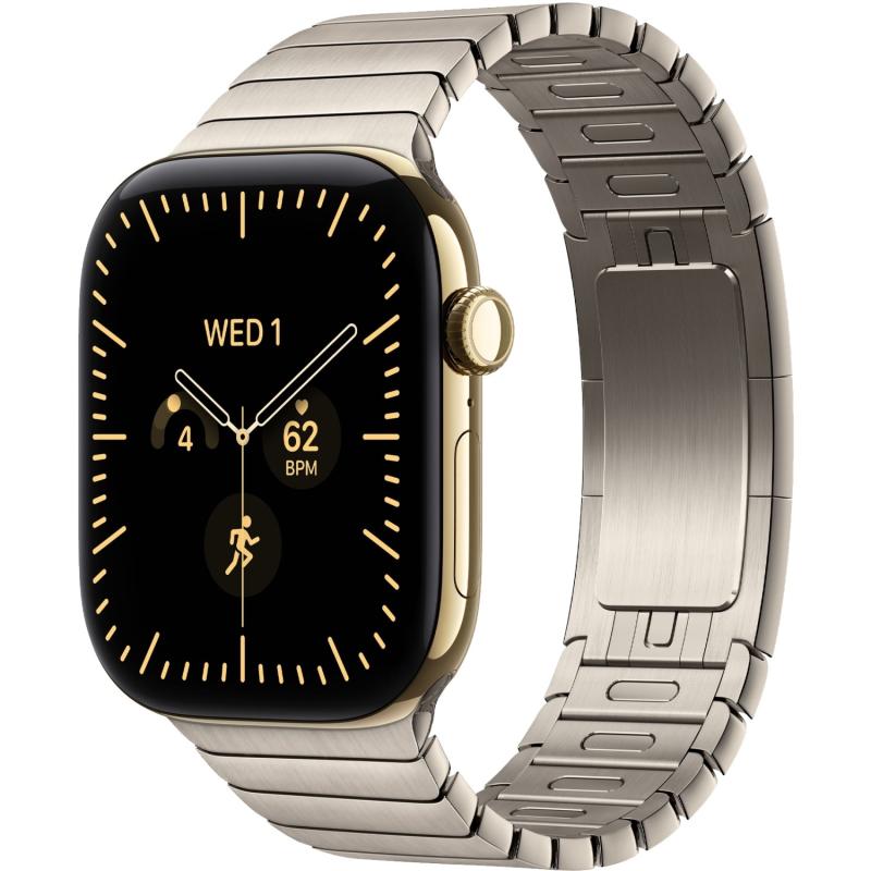 Apple Watch S12 46 mm Radiant Gold Case with Natural Link Bracelet