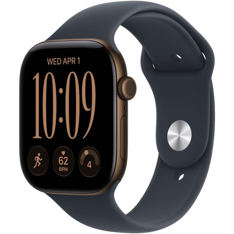 Apple Watch Series 12 42 mm Dark Bronze Case with Navy Blue Sport Band M/L