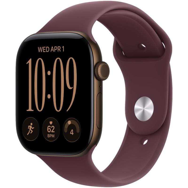 Apple Watch Series 12 42 mm Dark Bronze Case with Burgundy Sport Band S/M