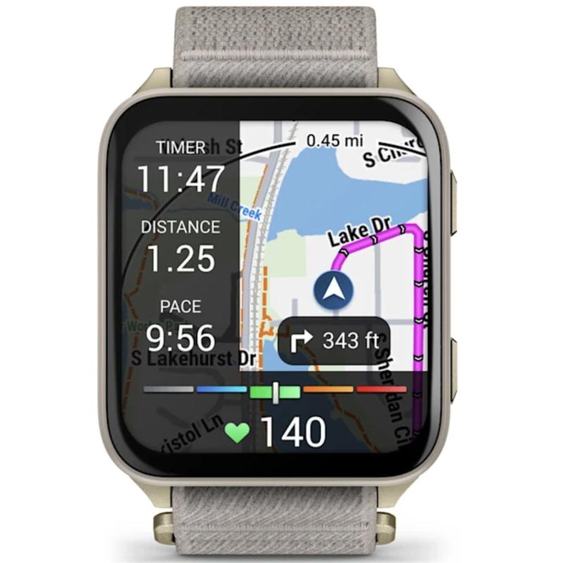 Смарт-часы Garmin Venu X1 Soft Gold Titanium Caseback and French Gray Nylon Band
