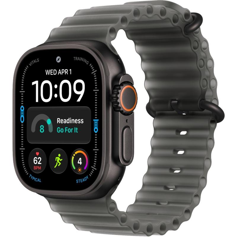Apple Watch Ultra 4 49 mm Black Titanium Case with Translucent Black Ocean Band S