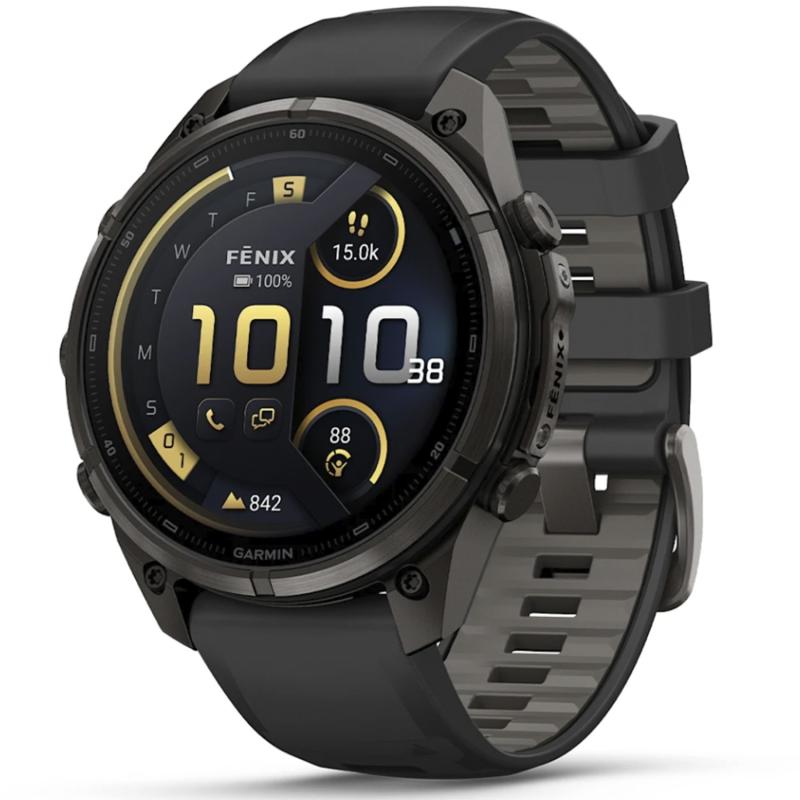 Смарт-часы Garmin Fenix 9 Pro 43 mm Amoled Carbon Gray DLC Titanium with Black/Pebble Gray Silicone Band