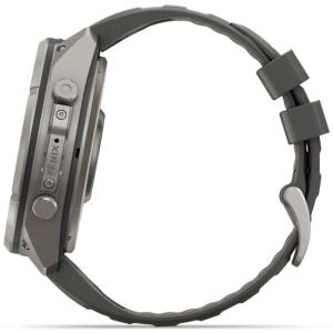Смарт-часы Garmin Fenix 9 Pro 47 mm Solar Titanium with Pebble Gray/Silver Gray Silicone Band, фото №2