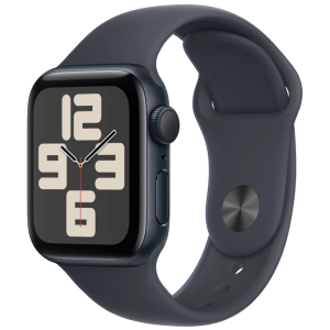 Часы Apple Watch SE (2024) GPS, 44mm Midnight Aluminum Case with Midnight Sport Band - S/M, фото №1