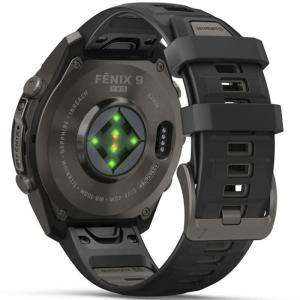 Смарт-часы Garmin Fenix 9 Pro 43 mm Amoled Carbon Gray DLC Titanium with Black/Pebble Gray Silicone Band, фото №2