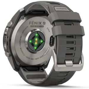 Смарт-часы Garmin Fenix 9 Pro 47 mm Solar Titanium with Pebble Gray/Silver Gray Silicone Band, фото №2