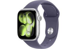 Часы Apple Watch Series 11, 46mm Silver Aluminium Case with Purple Fog Sport Band  - S/M, фото №1